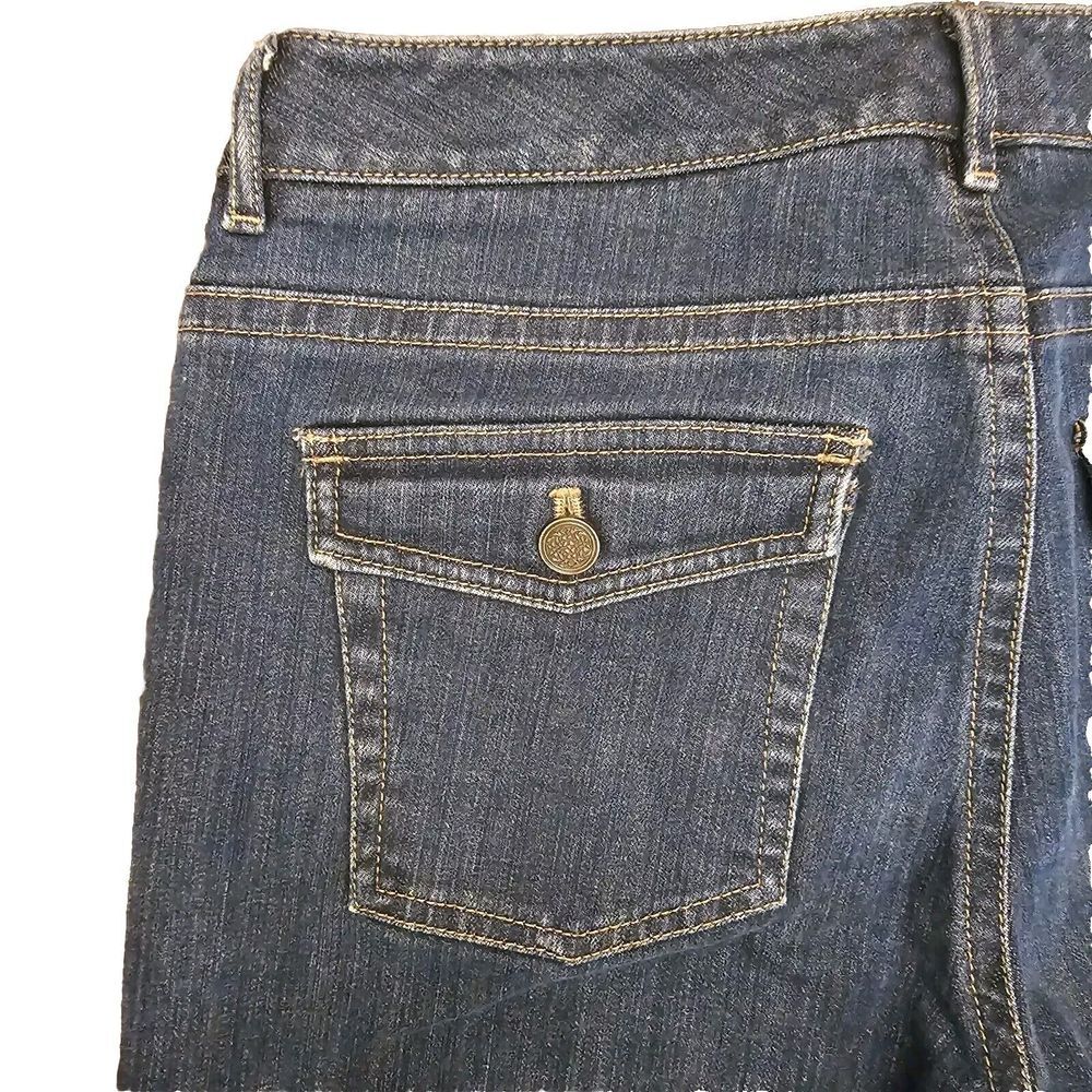 Tahari VTG Mid Rise Boot Cut Jeans Stretch Dark Blue Denim (See Desc. For Size) - Picture 5 of 12